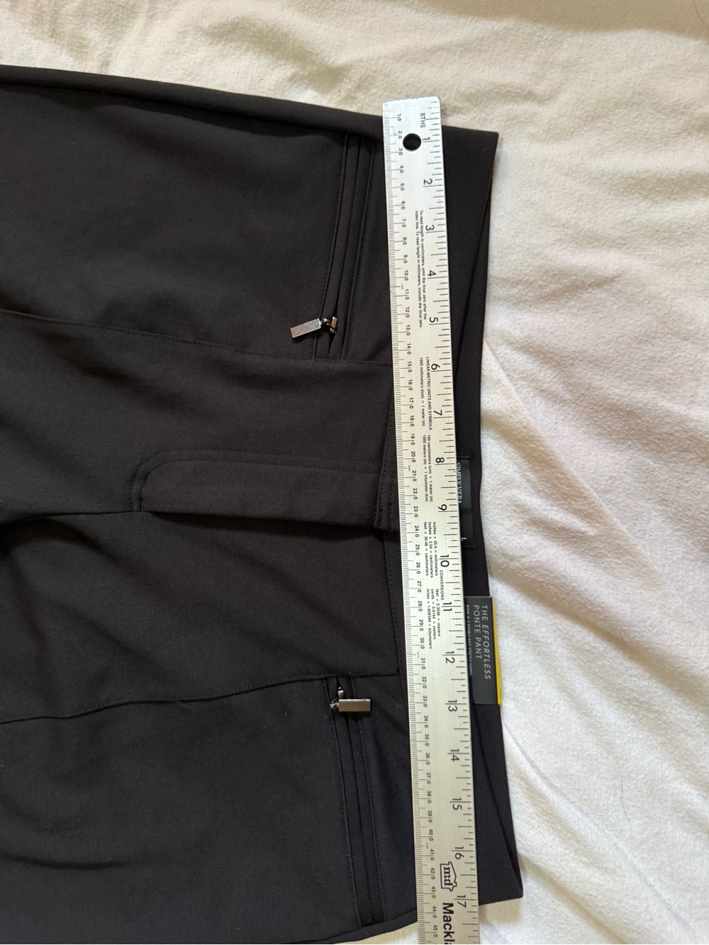 Simply Vera Vera Wang Black Ponte Pants Mid Rise Slim Straight Stretch L NWT - Picture 6 of 8